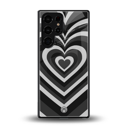 y2k retro black hearts back phone cover | glass case for samsung galaxy s25 ultra