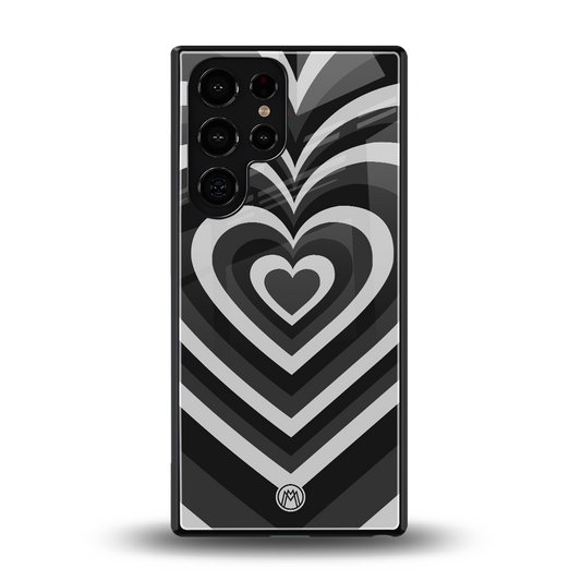 y2k retro black hearts back phone cover | glass case for samsung galaxy s25 ultra