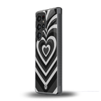 y2k retro black hearts back phone cover | glass case for samsung galaxy s25 ultra