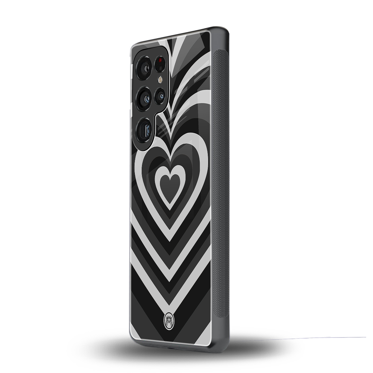 y2k retro black hearts back phone cover | glass case for samsung galaxy s25 ultra