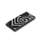 y2k retro black hearts back phone cover | glass case for samsung galaxy s25 ultra