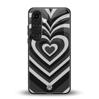 y2k retro black hearts back phone cover | glass case for samsung galaxy s25