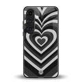 y2k retro black hearts back phone cover | glass case for samsung galaxy s24 plus