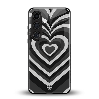 y2k retro black hearts back phone cover | glass case for samsung galaxy s23