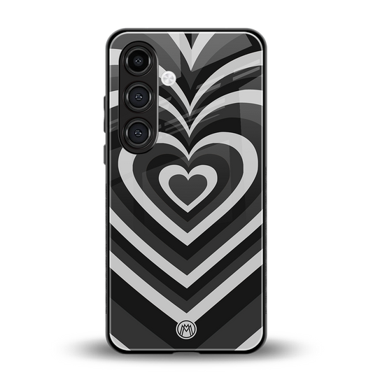 y2k retro black hearts back phone cover | glass case for samsung galaxy s23