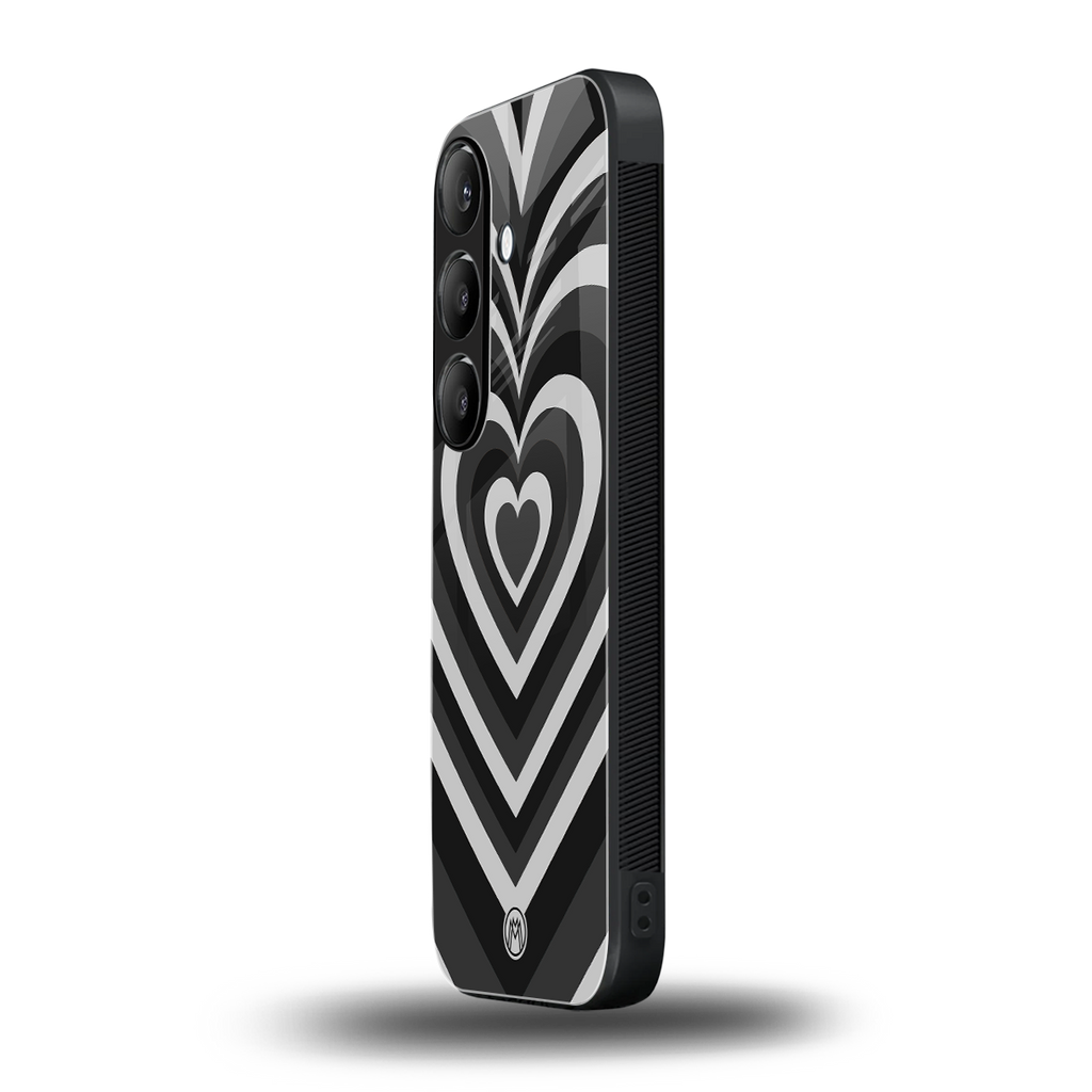 y2k retro black hearts back phone cover | glass case for samsung galaxy s24