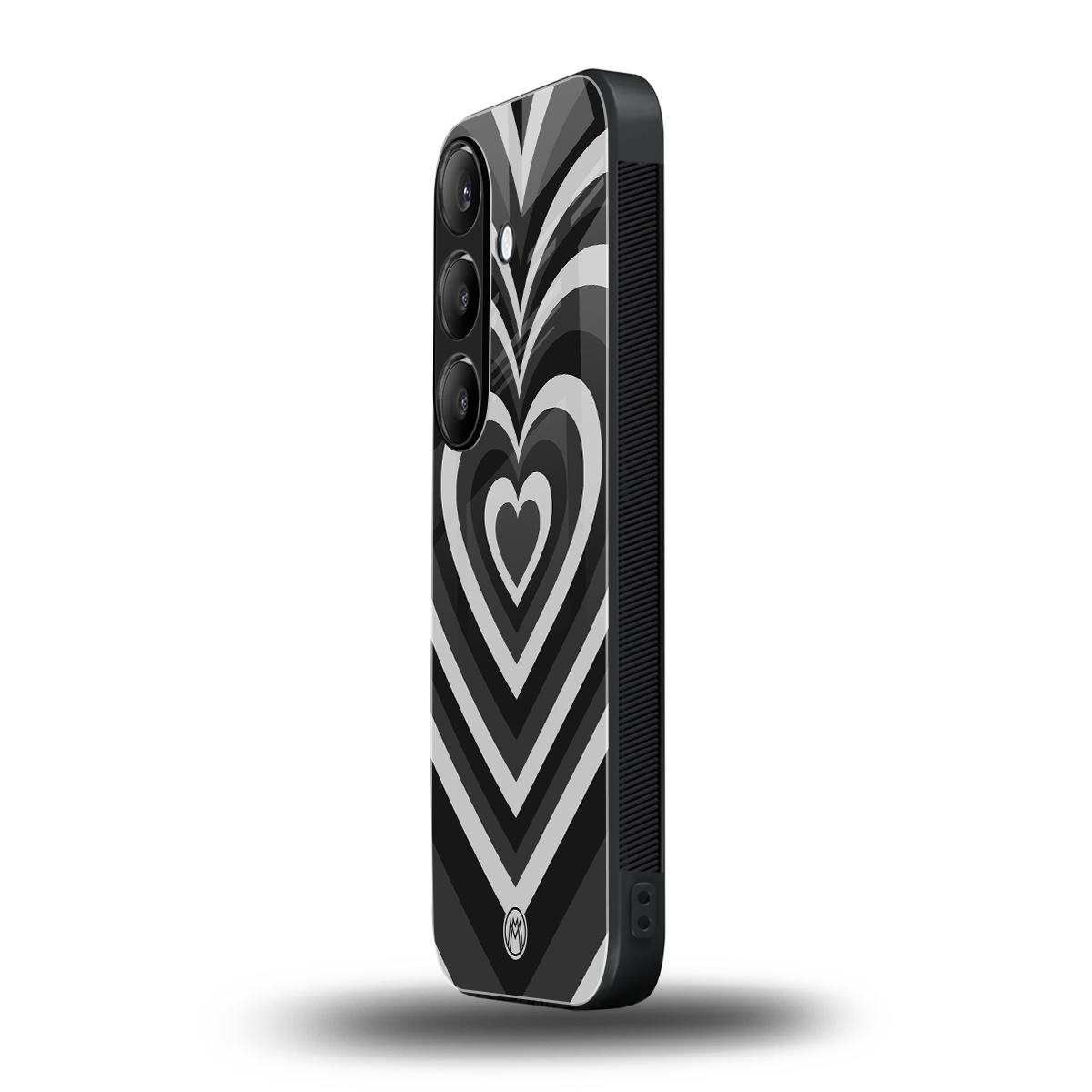 y2k retro black hearts back phone cover | glass case for samsung galaxy s23