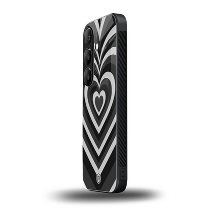 y2k retro black hearts back phone cover | glass case for samsung galaxy s23