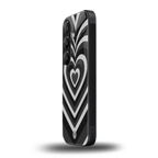 y2k retro black hearts back phone cover | glass case for samsung galaxy s24 fe