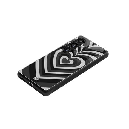 y2k retro black hearts back phone cover | glass case for samsung galaxy s23