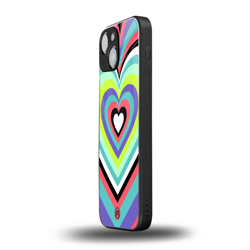 y2k sweet fusion pink hearts back phone cover | glass case for iphone 13 mini