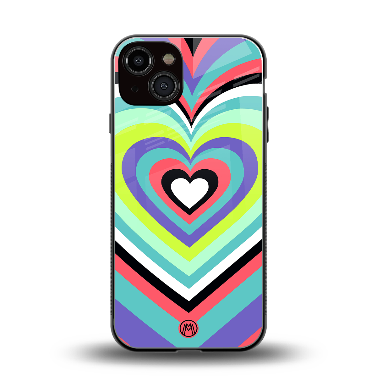 y2k sweet fusion pink hearts back phone cover | glass case for iphone 13