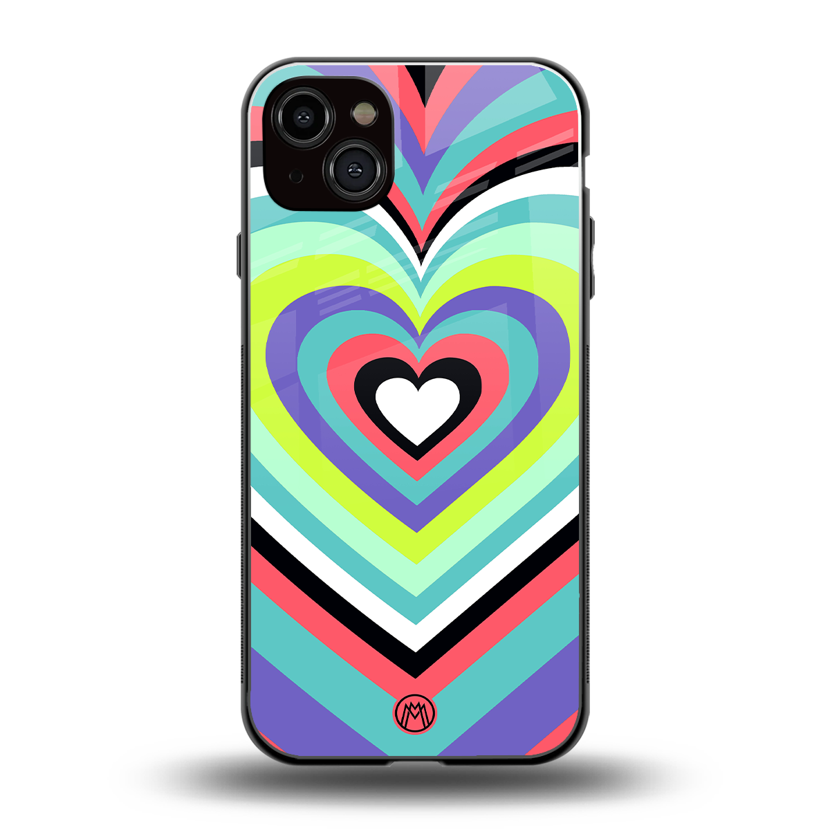 y2k sweet fusion pink hearts back phone cover | glass case for iphone 15 plus