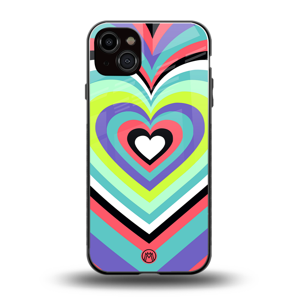 y2k sweet fusion pink hearts back phone cover | glass case for iphone 14 plus