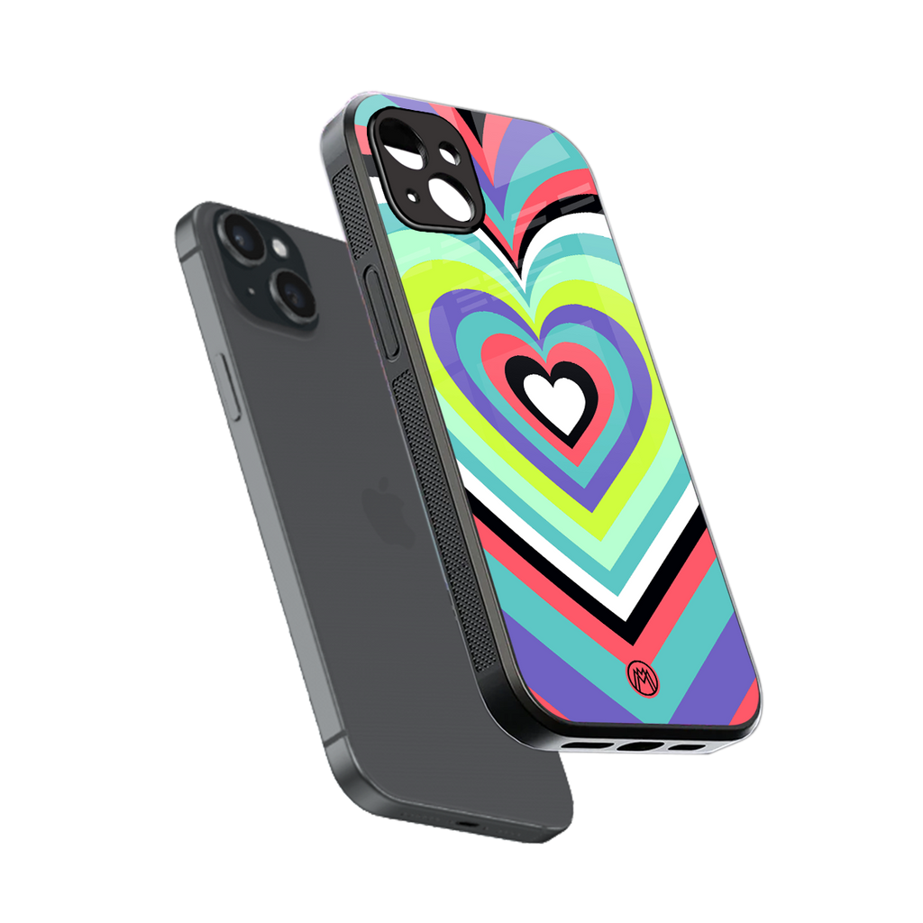 y2k sweet fusion pink hearts back phone cover | glass case for iphone 15 plus