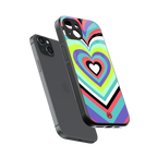 y2k sweet fusion pink hearts back phone cover | glass case for iphone 15 plus