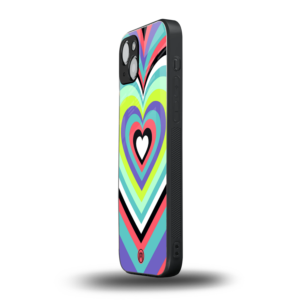 y2k sweet fusion pink hearts back phone cover | glass case for iphone 14 plus