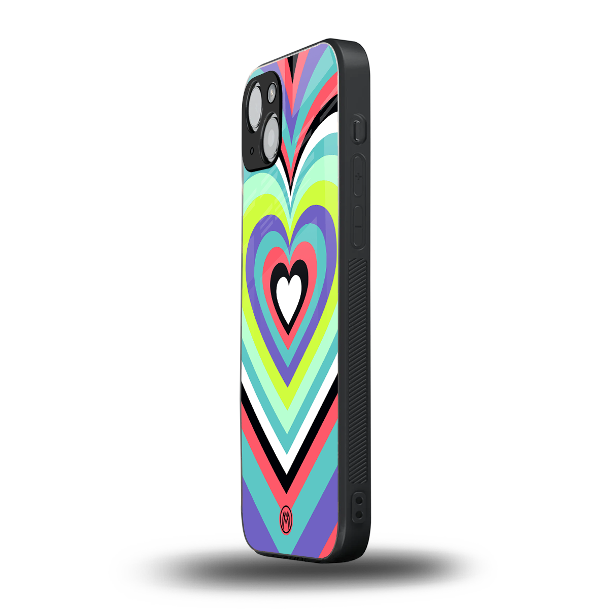 y2k sweet fusion pink hearts back phone cover | glass case for iphone 14 plus