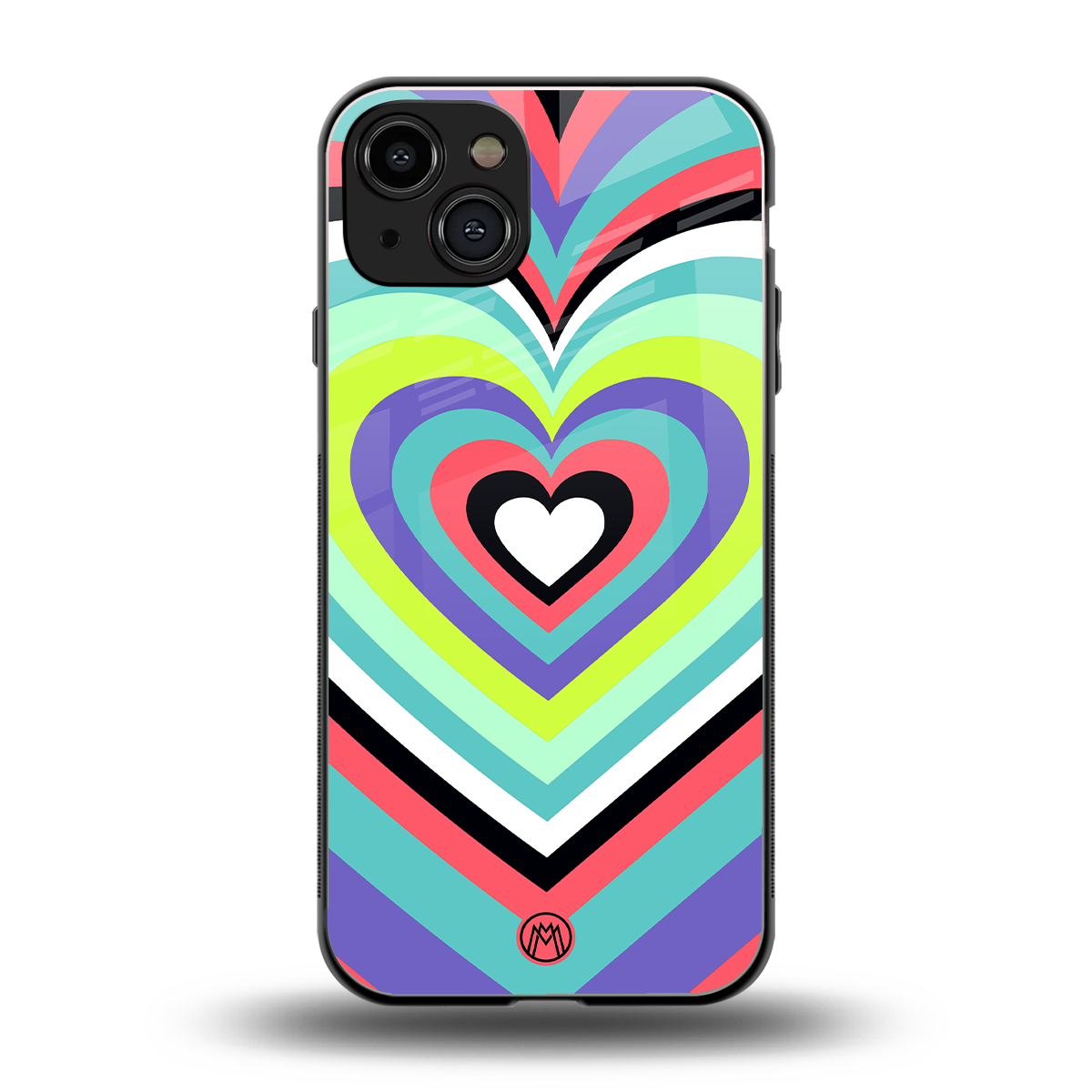 y2k sweet fusion pink hearts back phone cover | glass case for iphone 15