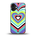 y2k sweet fusion pink hearts back phone cover | glass case for iphone 16 plus