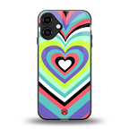 y2k sweet fusion pink hearts back phone cover | glass case for iphone 16 plus