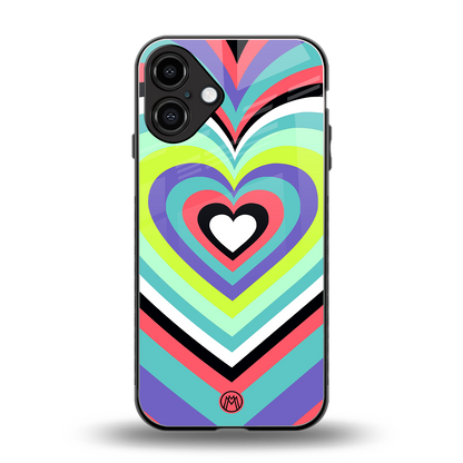 y2k sweet fusion pink hearts back phone cover | glass case for iphone 16 plus