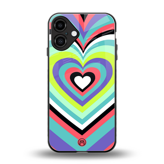 y2k sweet fusion pink hearts back phone cover | glass case for iphone 16 plus