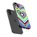 y2k sweet fusion pink hearts back phone cover | glass case for iphone 16 plus