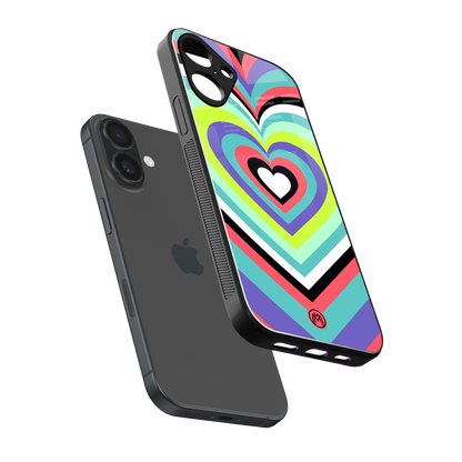 y2k sweet fusion pink hearts back phone cover | glass case for iphone 16 plus