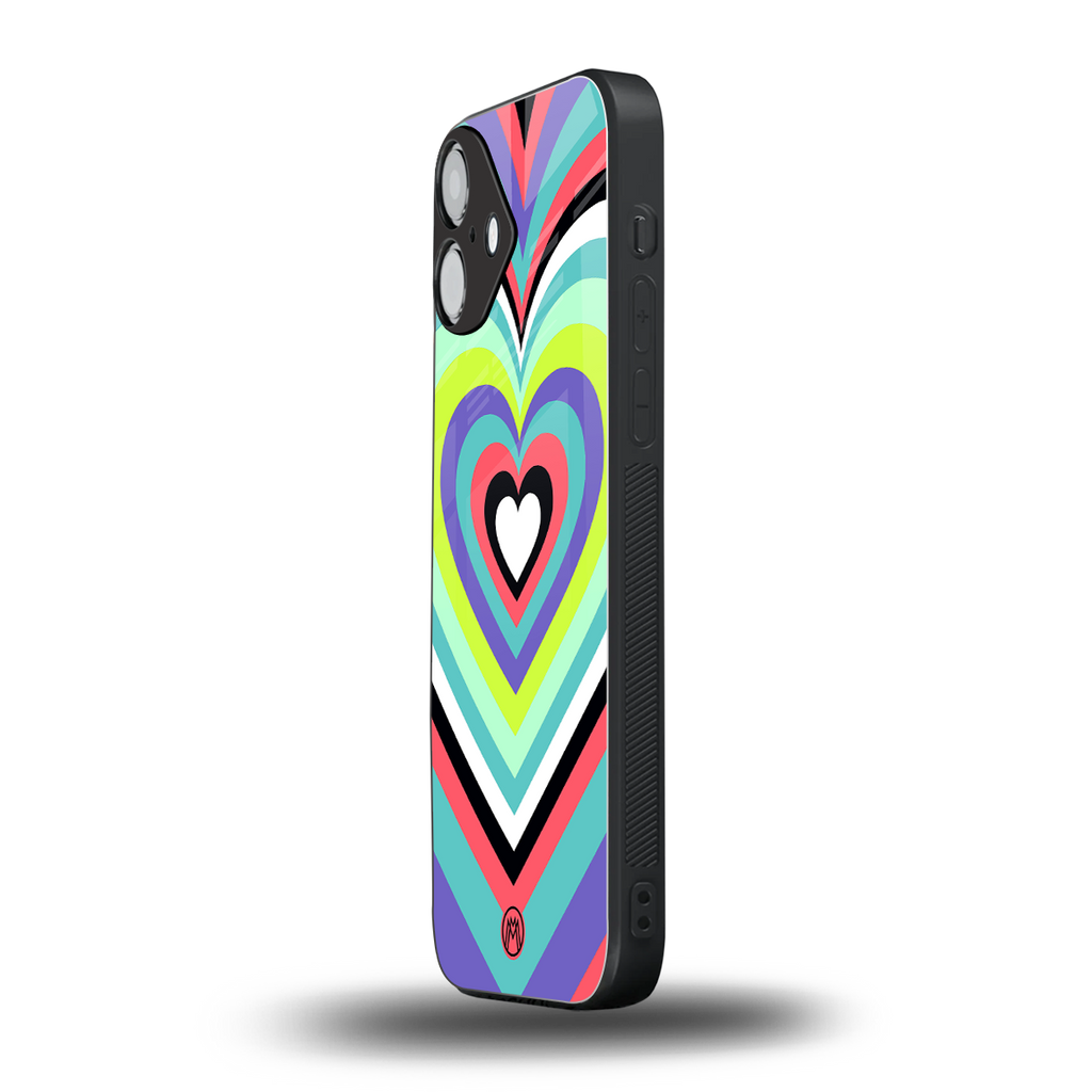 y2k sweet fusion pink hearts back phone cover | glass case for iphone 16 plus