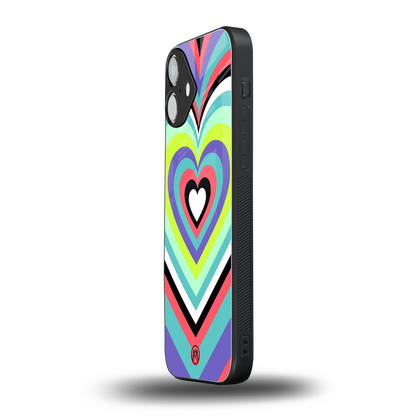 y2k sweet fusion pink hearts back phone cover | glass case for iphone 16 plus