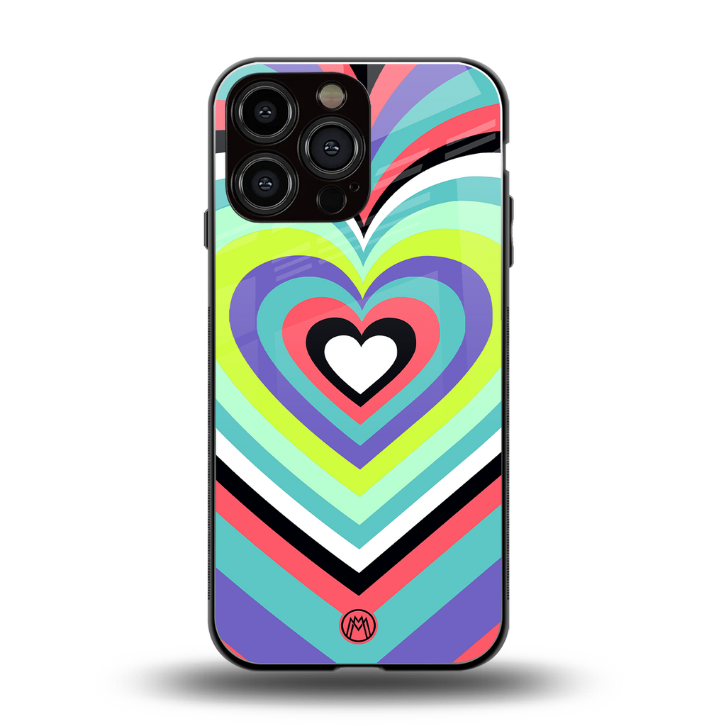 y2k sweet fusion pink hearts back phone cover | glass case for iphone 16 pro max