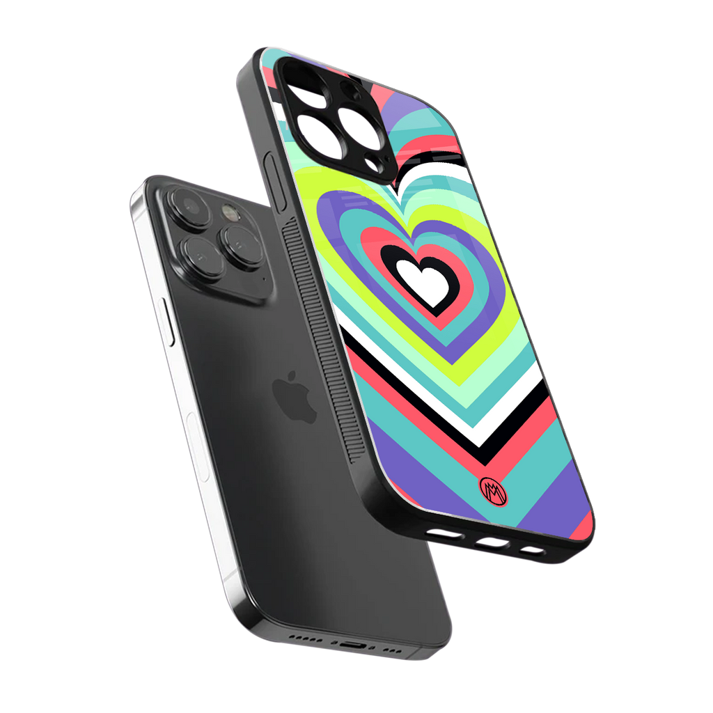 y2k sweet fusion pink hearts back phone cover | glass case for iphone 16 pro max