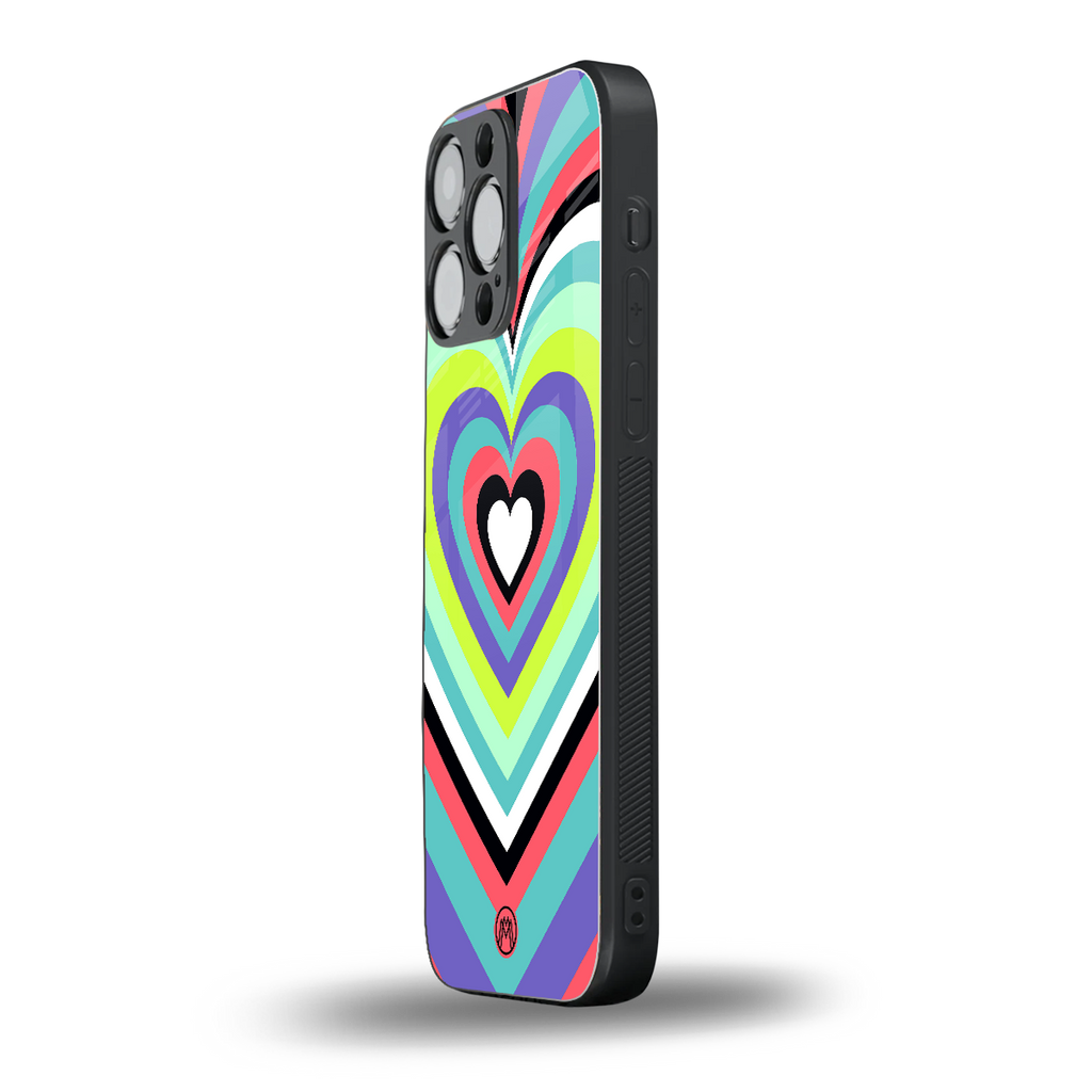 y2k sweet fusion pink hearts back phone cover | glass case for iphone 16 pro max