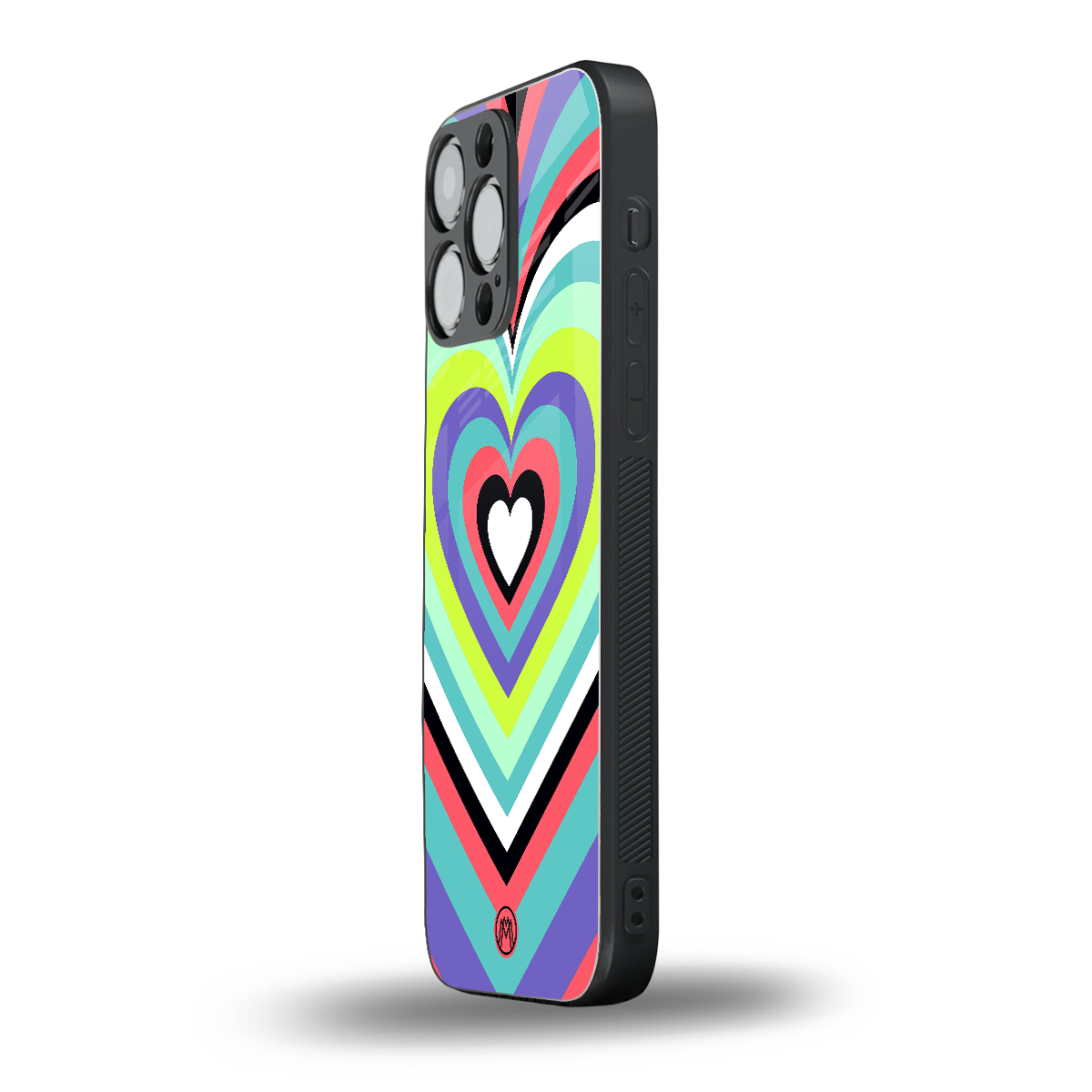y2k sweet fusion pink hearts back phone cover | glass case for iphone 16 pro max