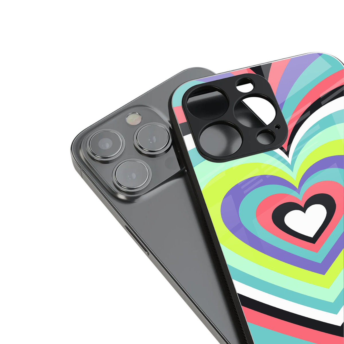 y2k sweet fusion pink hearts back phone cover | glass case for iphone 15