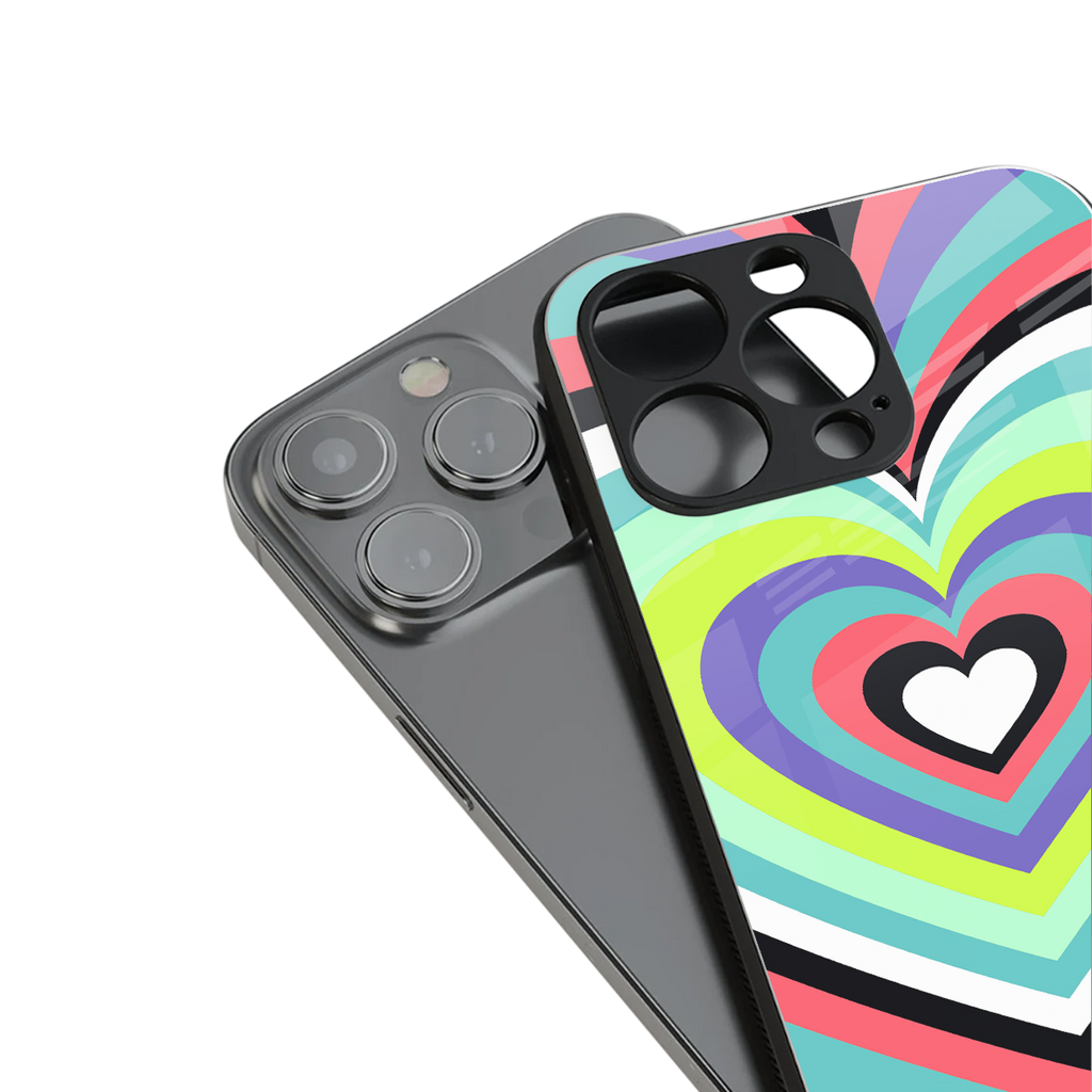 y2k sweet fusion pink hearts back phone cover | glass case for iphone 16 pro max