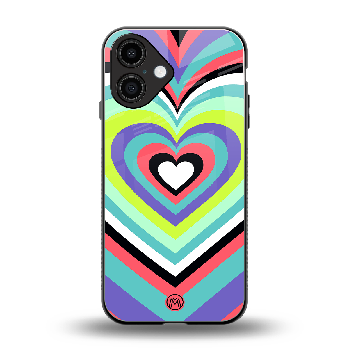 y2k sweet fusion pink hearts back phone cover | glass case for iphone 16