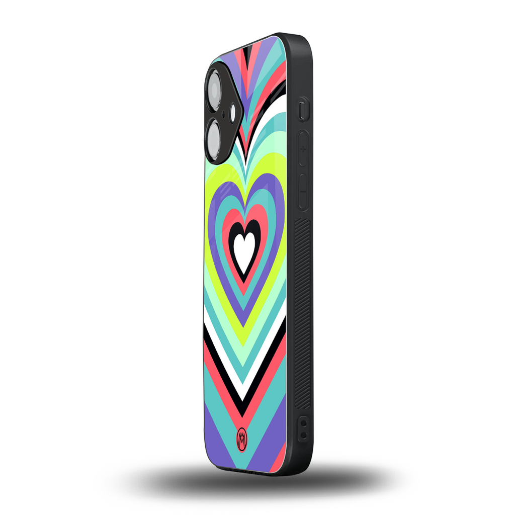 y2k sweet fusion pink hearts back phone cover | glass case for iphone 16