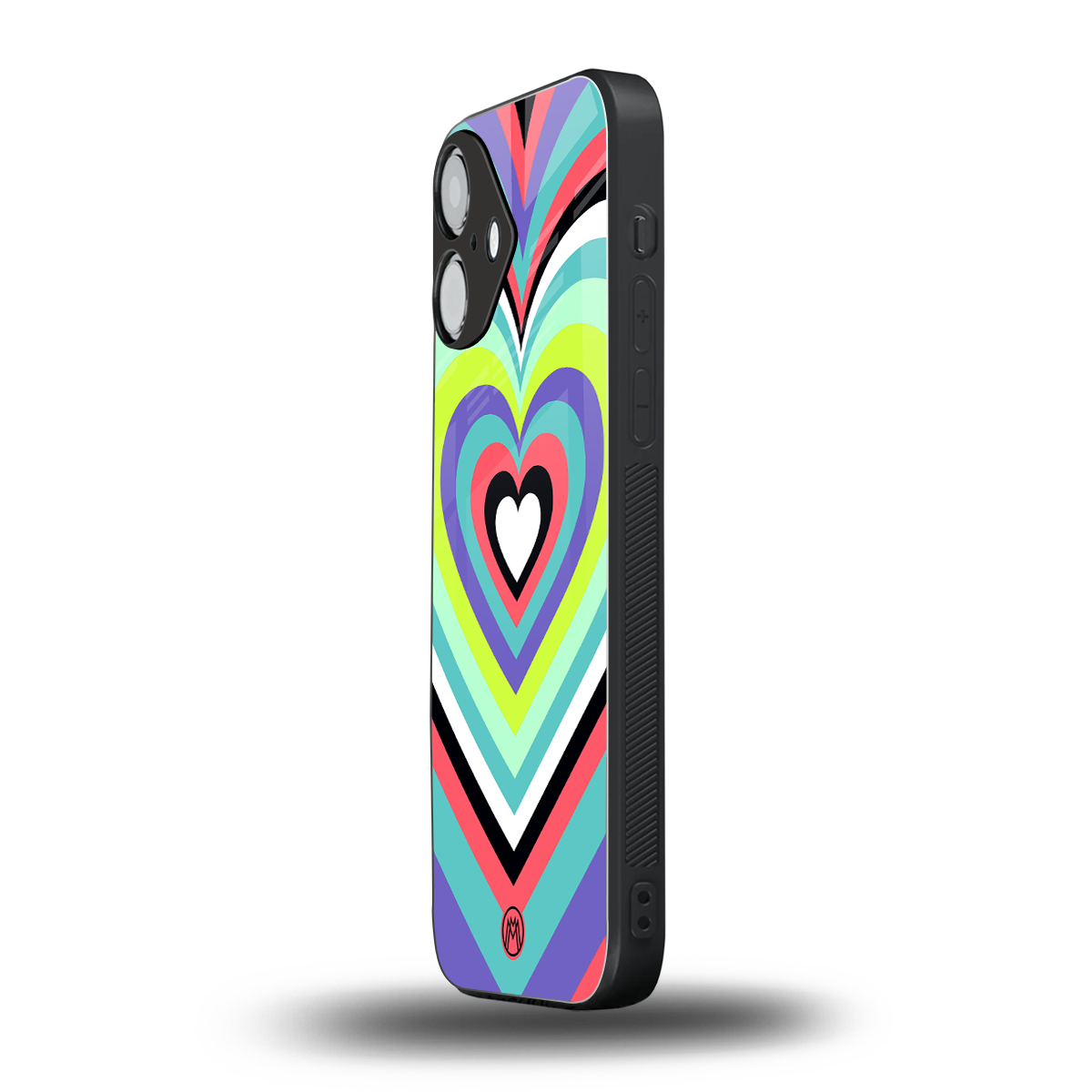 y2k sweet fusion pink hearts back phone cover | glass case for iphone 16