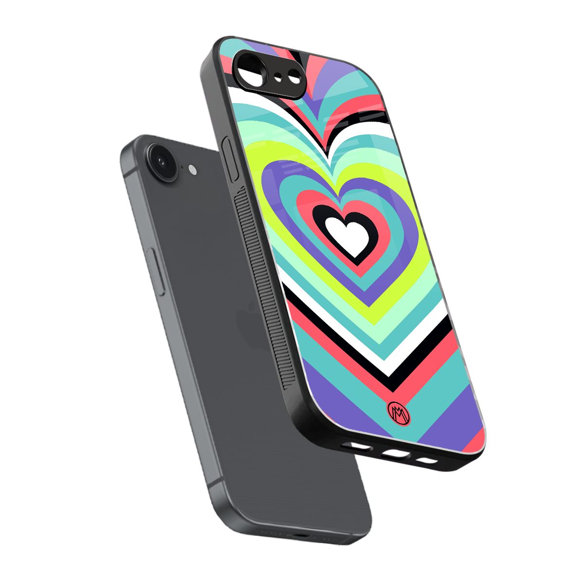 y2k sweet fusion pink hearts back phone cover | glass case for iphone 16e