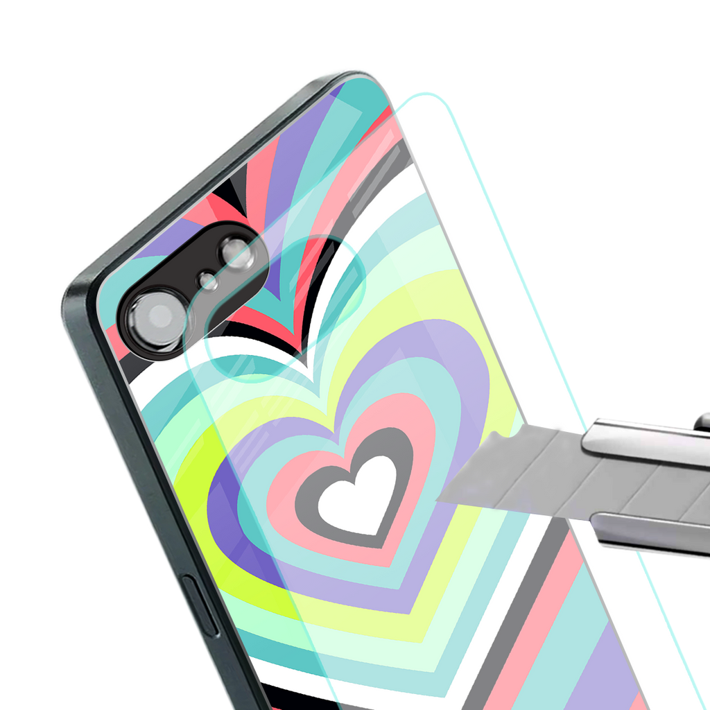 y2k sweet fusion pink hearts back phone cover | glass case for iphone 16e