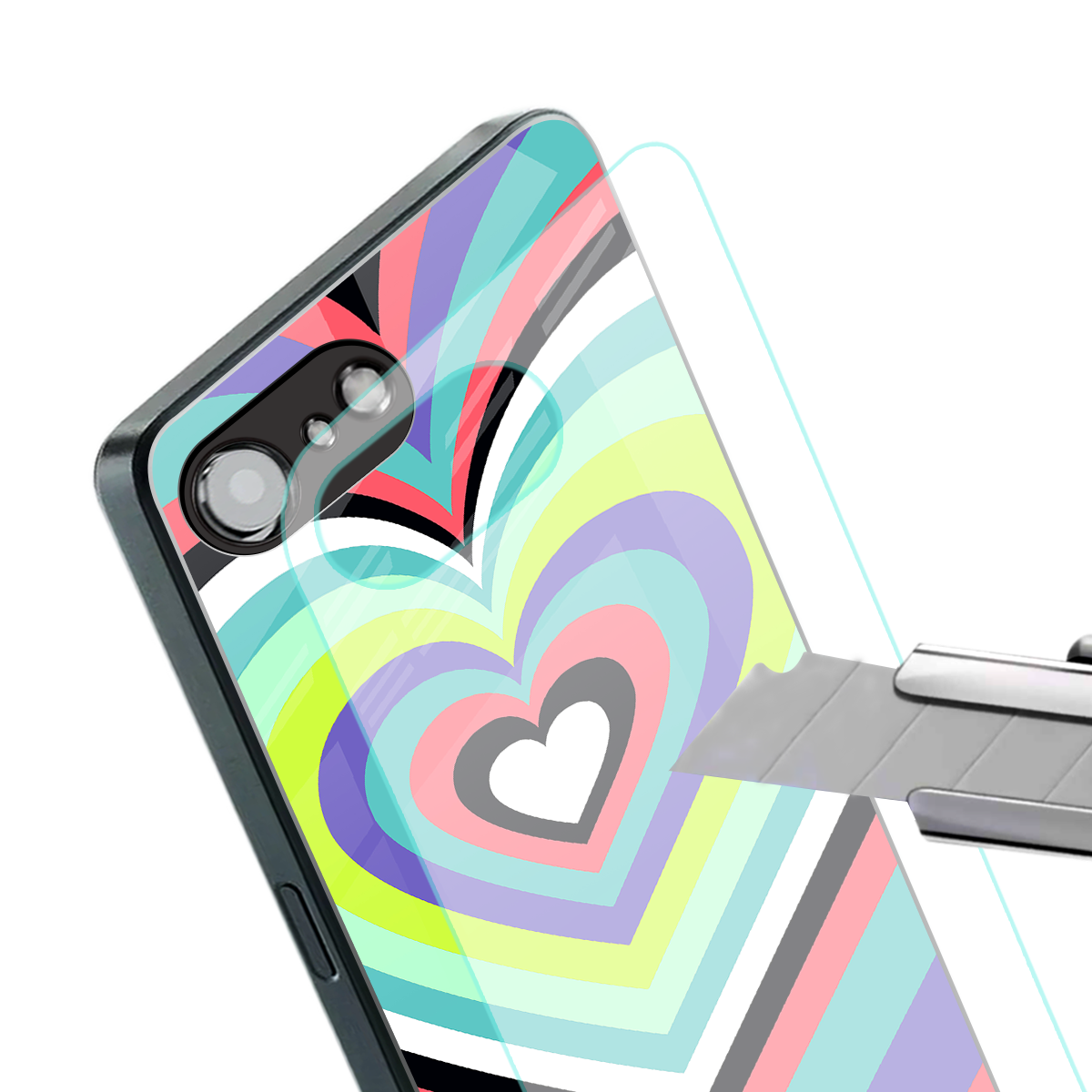 y2k sweet fusion pink hearts back phone cover | glass case for iphone 16e