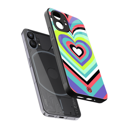 y2k sweet fusion pink hearts back phone cover | glass case for nothing phone 1