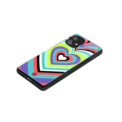 y2k sweet fusion pink hearts back phone cover | glass case for nothing phone 1