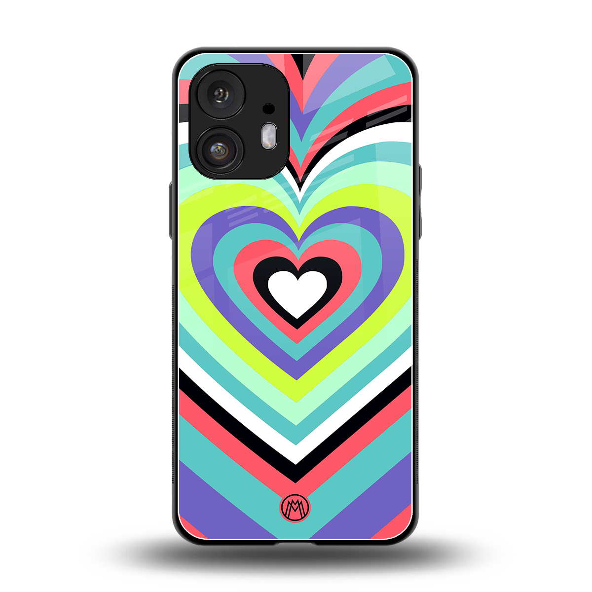 y2k sweet fusion pink hearts back phone cover | glass case for nothing phone 2