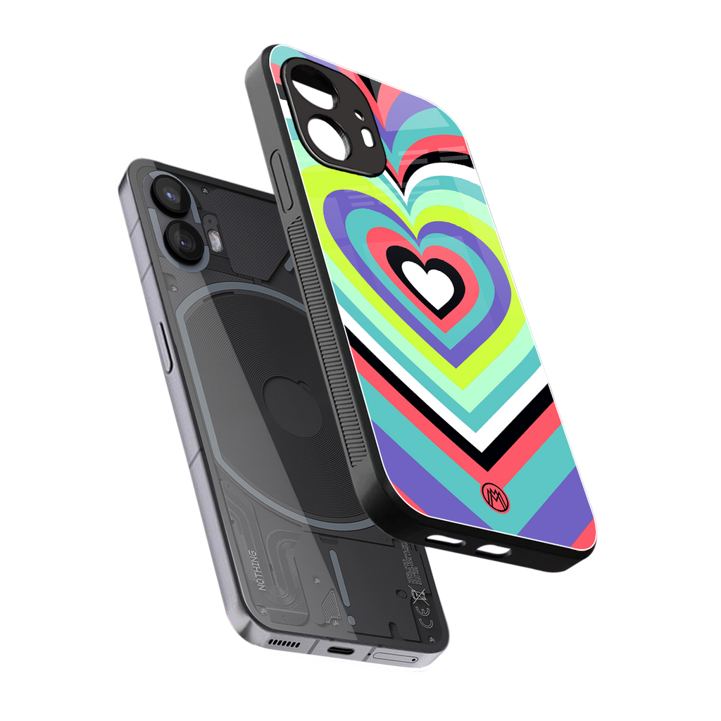 y2k sweet fusion pink hearts back phone cover | glass case for nothing phone 2