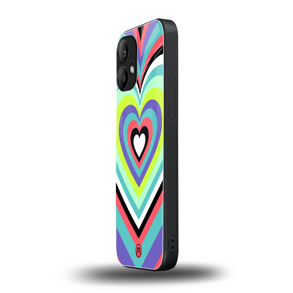 y2k sweet fusion pink hearts back phone cover | glass case for nothing phone 2