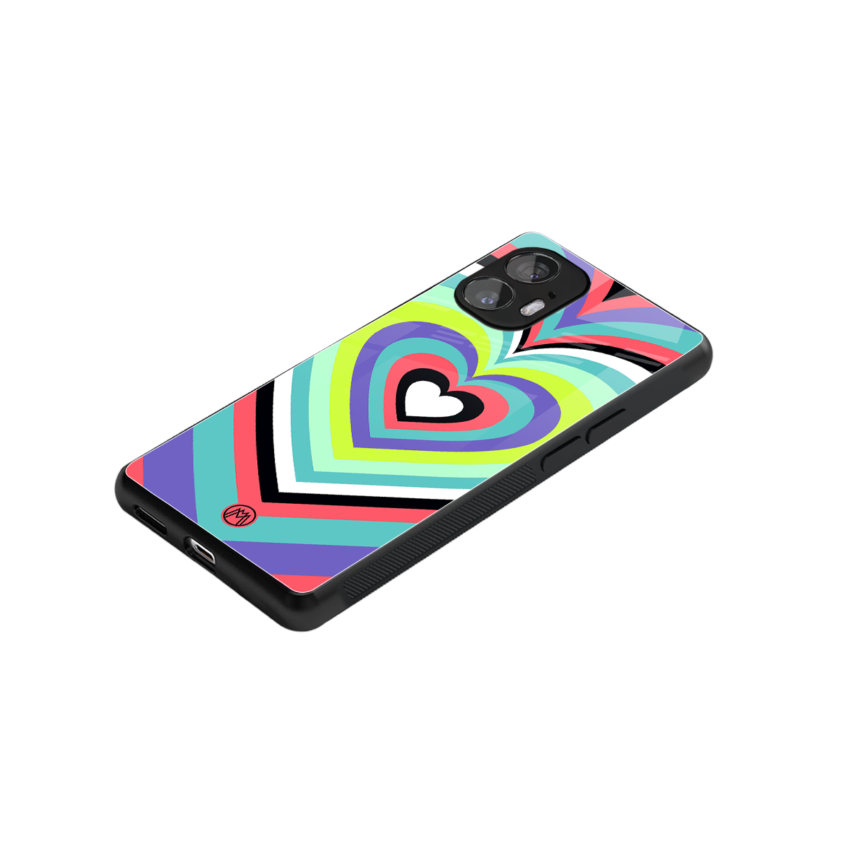 y2k sweet fusion pink hearts back phone cover | glass case for nothing phone 2