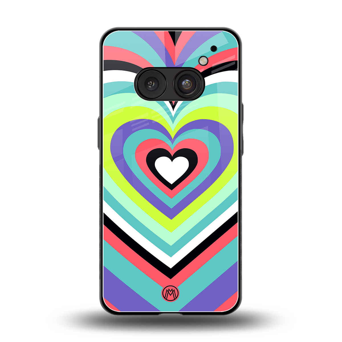 y2k sweet fusion pink hearts back phone cover | glass case for nothing phone 2a